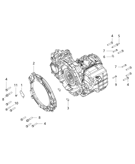 2013 Dodge Journey Mounting Bolts of Automatic Transmission Diagram 2 - Thumbnail
