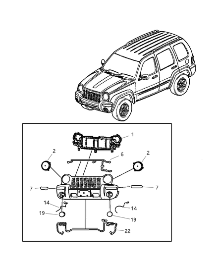 2004 Jeep Liberty Socket Side Marker Diagram for 55156754AA