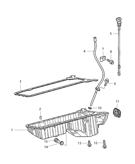 2007 Chrysler PT Cruiser Engine Oiling Pump , Pan And Filter Diagram 1 - Thumbnail