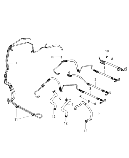 2013 Dodge Avenger Hose Power Steering Pressure Diagram for 68080398AF