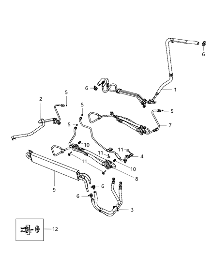 2012 Jeep Grand Cherokee Power Steering Hose Diagram 1 - Thumbnail