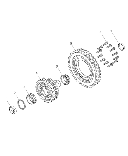 2013 Dodge Dart Gear Differential Ring Diagram for 68110318AA