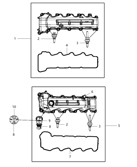 2010 Dodge Ram 1500 Cylinder Head & Cover Diagram 3 - Thumbnail
