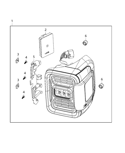 2020 Jeep Gladiator Parts, Tail Lamps Service Diagram 5 - Thumbnail