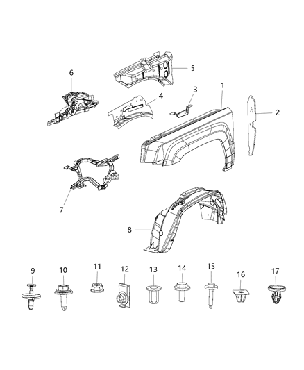2015 Jeep Patriot Beam Outer Load Path Diagram for 68019752AA