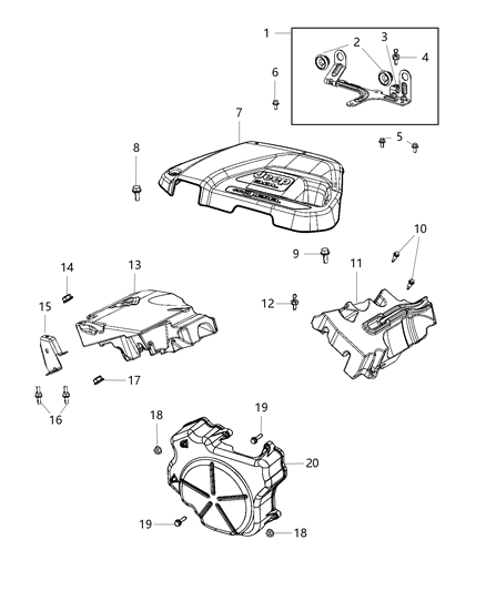 2021 Jeep Wrangler Engine Cover & Related Parts Diagram 3 - Thumbnail