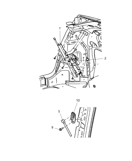 2004 Chrysler Pacifica Rod, Rear Diagram for 5102217AA