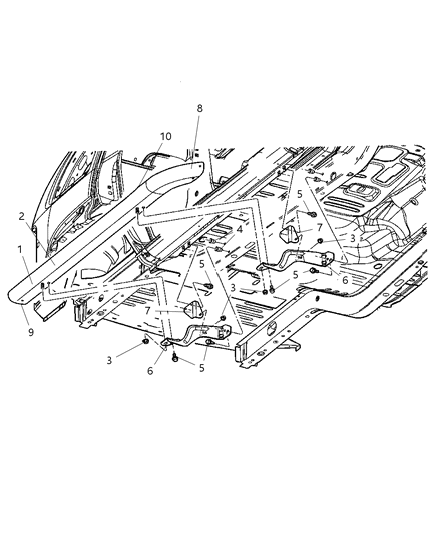 2004 Jeep Liberty Bracket Side Rail Diagram for 55156584AD