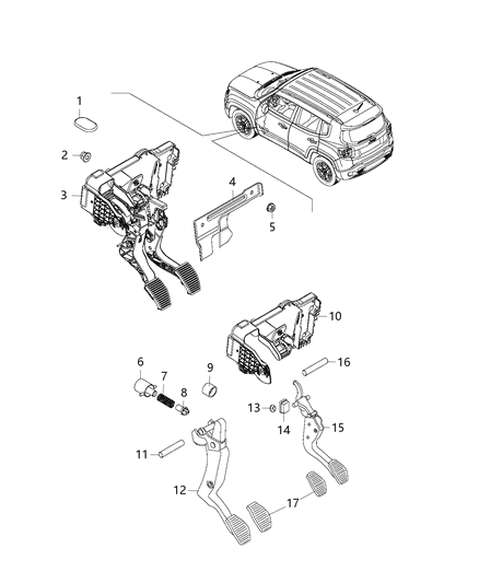 2017 Jeep Renegade Booster Lock Nut Diagram for 6106123AA