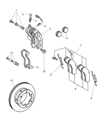 2006 Dodge Sprinter 3500 Rotor Brake Diagram for V5013606AA