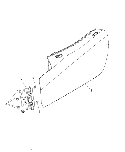 2013 Dodge Viper Front Door, Shell & Hinges Diagram