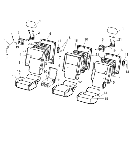 2010 Jeep Commander Rear Seat - Split Seat Diagram 4 - Thumbnail