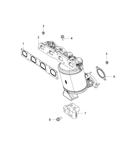 2015 Jeep Renegade Exhaust Manifold & Heat Shield Diagram 2 - Thumbnail