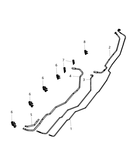 2020 Ram 3500 Cab Chassis Fuel Lines/Tubes, Rear Diagram 4 - Thumbnail