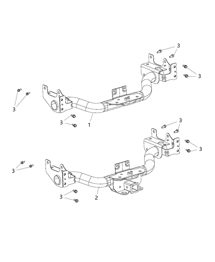 2010 Dodge Ram 1500 Reinforcement Trailer Hitch Mounting Diagram for 55398752AA