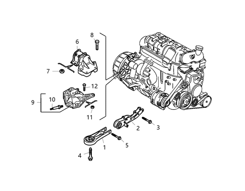 2021 Ram ProMaster 3500 Engine Mounting Left Side Diagram 1 - Thumbnail