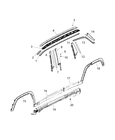 2021 Jeep Compass Applique Diagram for 68246273AC