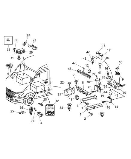 2007 Dodge Sprinter 3500 Fuse Box Diagram for 68013390AA
