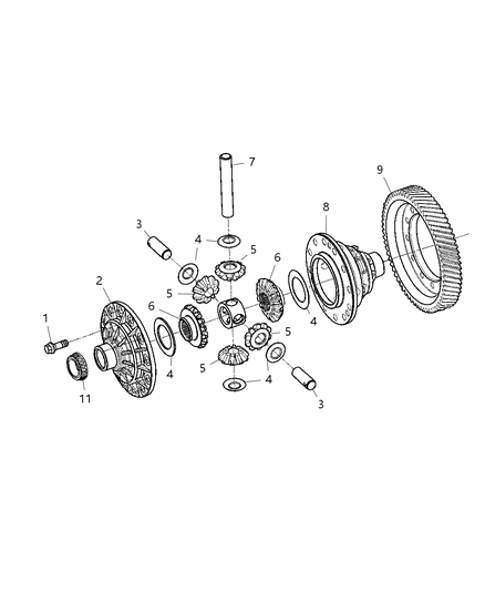 2003 Chrysler Sebring Sedan & Convertible Differential of Manual Transmission Diagram 2 - Thumbnail