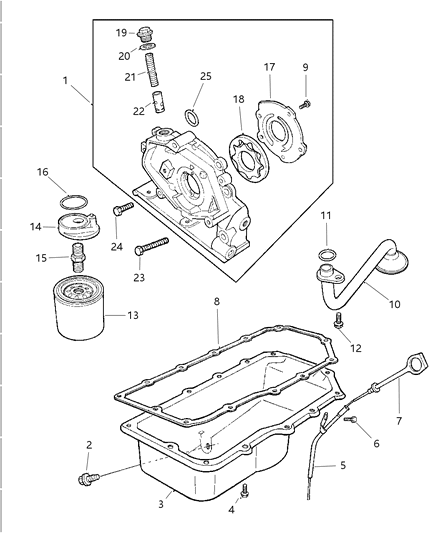 1997 Chrysler Sebring Coupe Engine Oiling Diagram 2 - Thumbnail