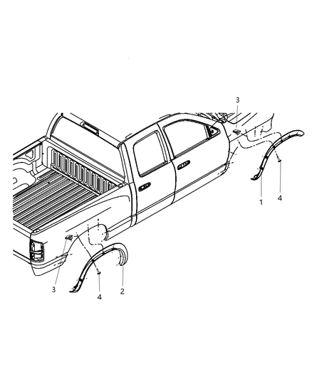 2005 Dodge Ram 3500 Moldings & Ornamentation Diagram 2 - Thumbnail