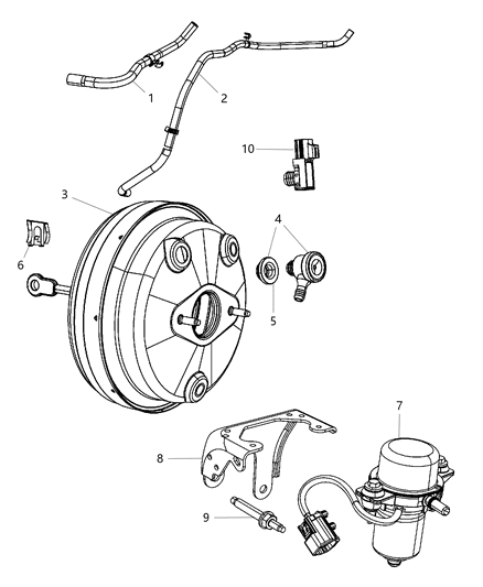 2011 Dodge Journey Booster & Pump, Vacuum Power Brake Diagram