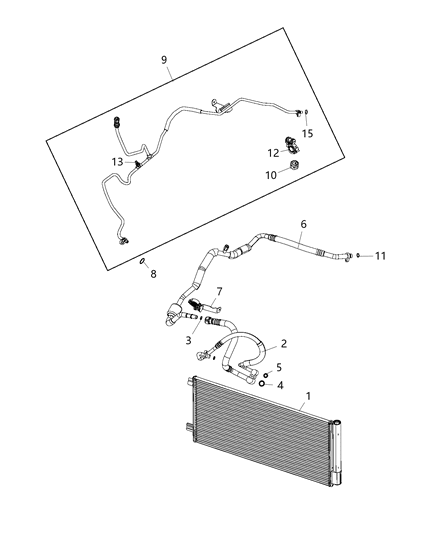 2019 Jeep Renegade Line A/C Suction Diagram for 68463335AA