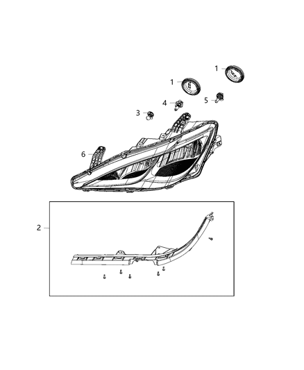 2020 Chrysler Voyager Parts, Headlamp Service Diagram 3 - Thumbnail
