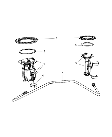 2008 Dodge Caliber Level Unit Package Fuel Diagram for 68029545AB