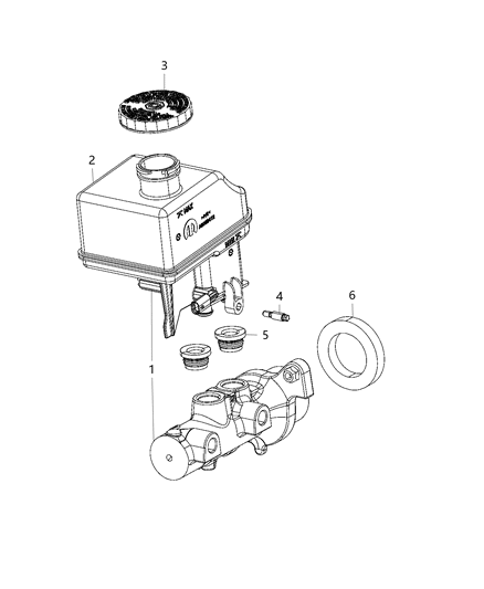 2020 Ram 3500 Cab Chassis(<10K lb.) Brake Master Cylinder Diagram 1 - Thumbnail