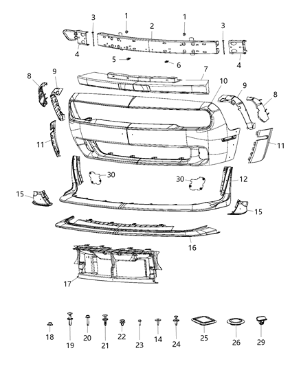 2020 Dodge Challenger Air Deflector, Front Lower Diagram for 68315879AB
