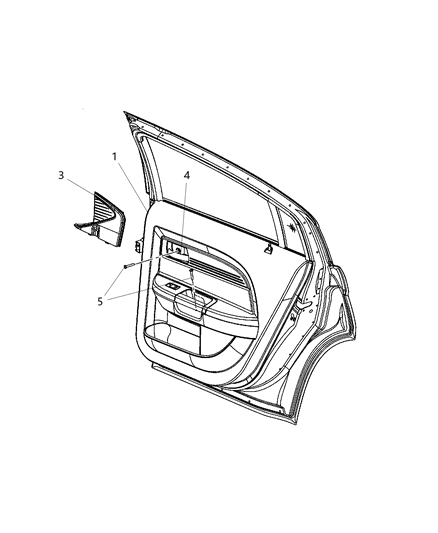 2013 Chrysler 200 Handle Door Interior Diagram for 1TR16DX9AA