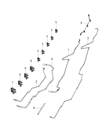 2020 Ram 3500 Cab Chassis Fuel Lines/Tubes, Rear Diagram 6 - Thumbnail