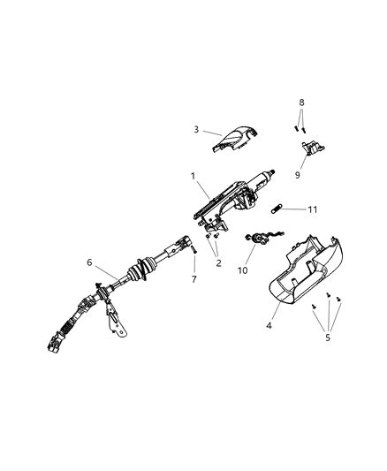 2010 Jeep Grand Cherokee Upper Shroud, Light Gray Diagram for 1JE43BD1AA