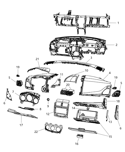 2011 Dodge Avenger Latch, Black/Gray, Front Diagram for 1JQ68DX9AA