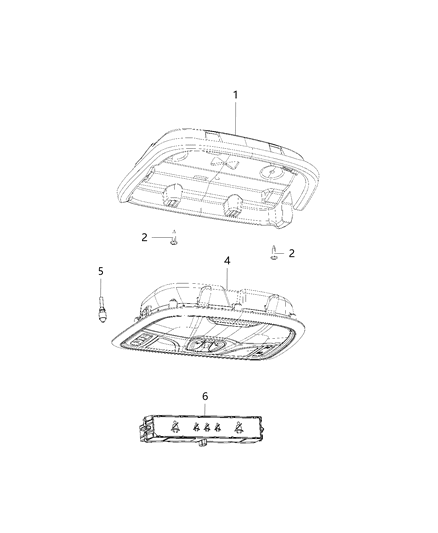 2018 Jeep Cherokee Console Overhead Diagram for 5MK051DAAH