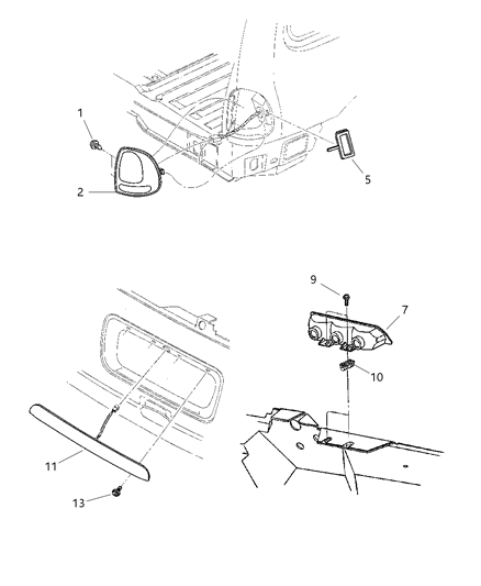 1997 Dodge Grand Caravan Lamp Tail Stop Turn Diagram for 4576245