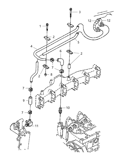 1998 Dodge Ram 2500 Quad & Club Cab Plumbing - Heater Diagram 3 - Thumbnail
