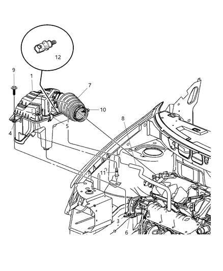 2007 Chrysler Town & Country Element Air Cleaner Diagram for VMRS30K1AB