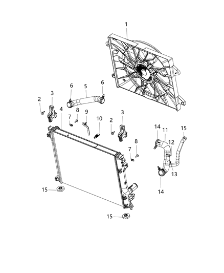 2020 Dodge Challenger Hose Radiator Inlet Diagram for 5181878AD