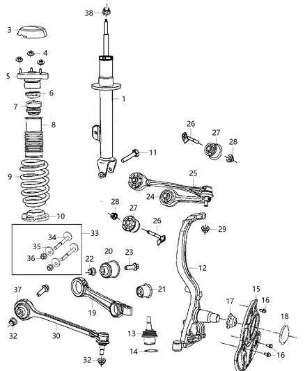 2018 Chrysler 300 Knuckle, Front Passenger Side Diagram for 5168420AF