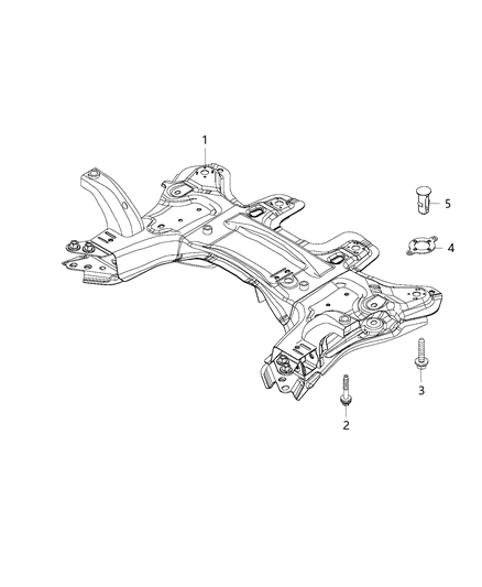 2020 Jeep Compass Engine Cradle Rear Bolt Diagram for 6512866AA