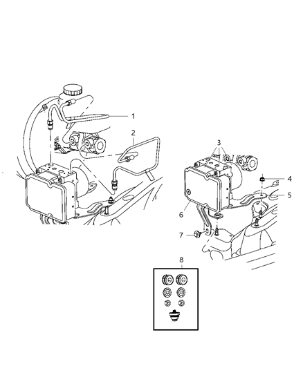 2008 Jeep Liberty Module Anti-Lock Brake System Diagram for 68025876AA
