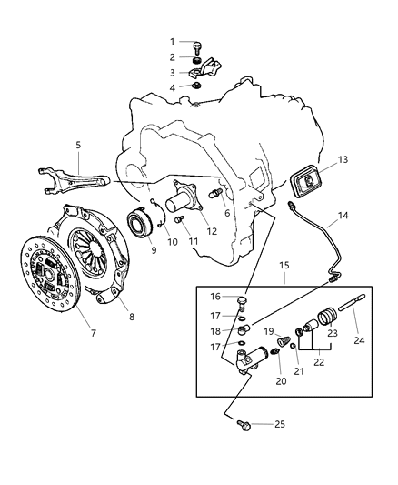 2005 Chrysler Sebring Release Fork Diagram for MD747524