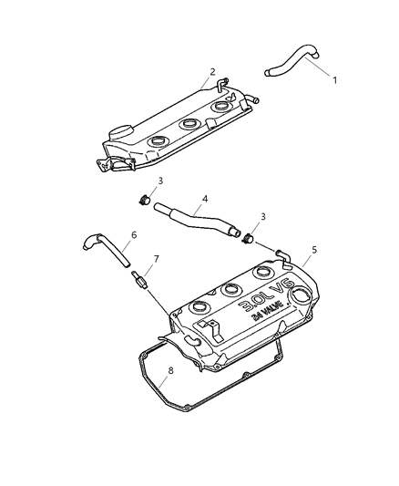 2005 Chrysler Sebring Coupe Crankcase Ventilation Diagram 2 - Thumbnail