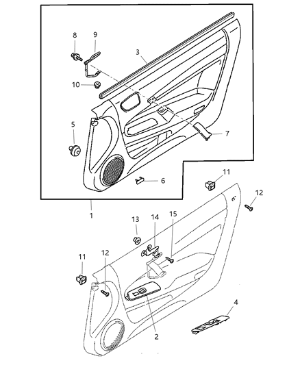 2004 Dodge Stratus Assist Strap, Brown, Front Passenger Side Diagram for MR958570