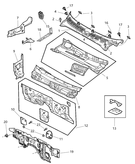 2003 Dodge Durango Dash Panel Diagram for 55255082AJ