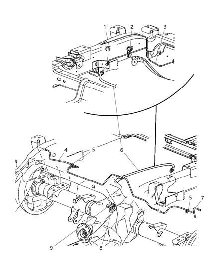 2006 Dodge Dakota Tube Brake Diagram for 52013478AD