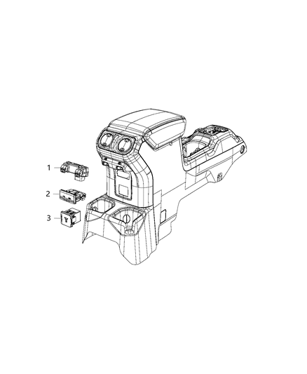 2018 Jeep Wrangler All-new Model Switches - Console Diagram