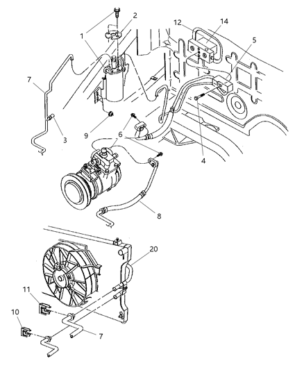 2001 Chrysler Prowler Suction Hose Diagram for 4786475AF